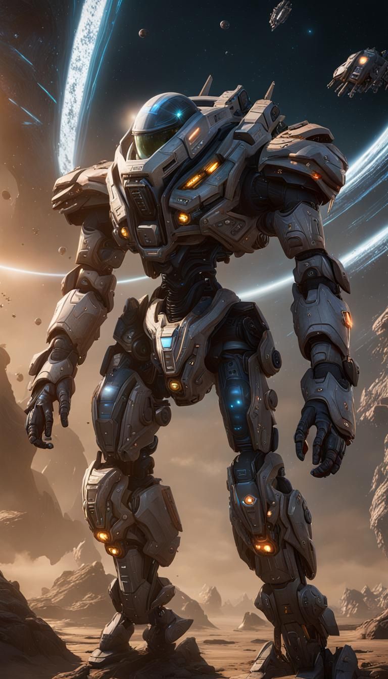 StarCraft, battle space, space ship, 3D Game Cinematic Feel,...