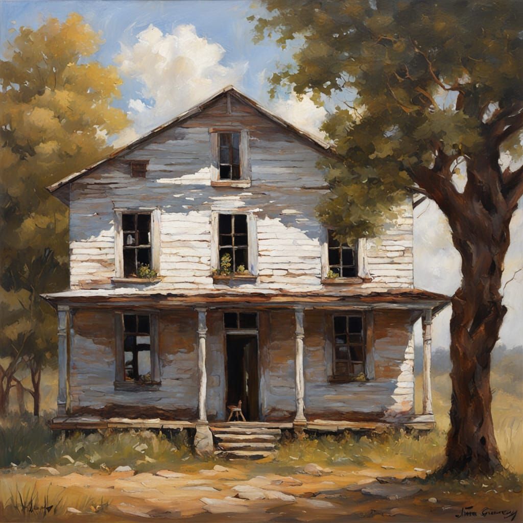 A bygone era weathered white farmhouse  by @Yulanda 