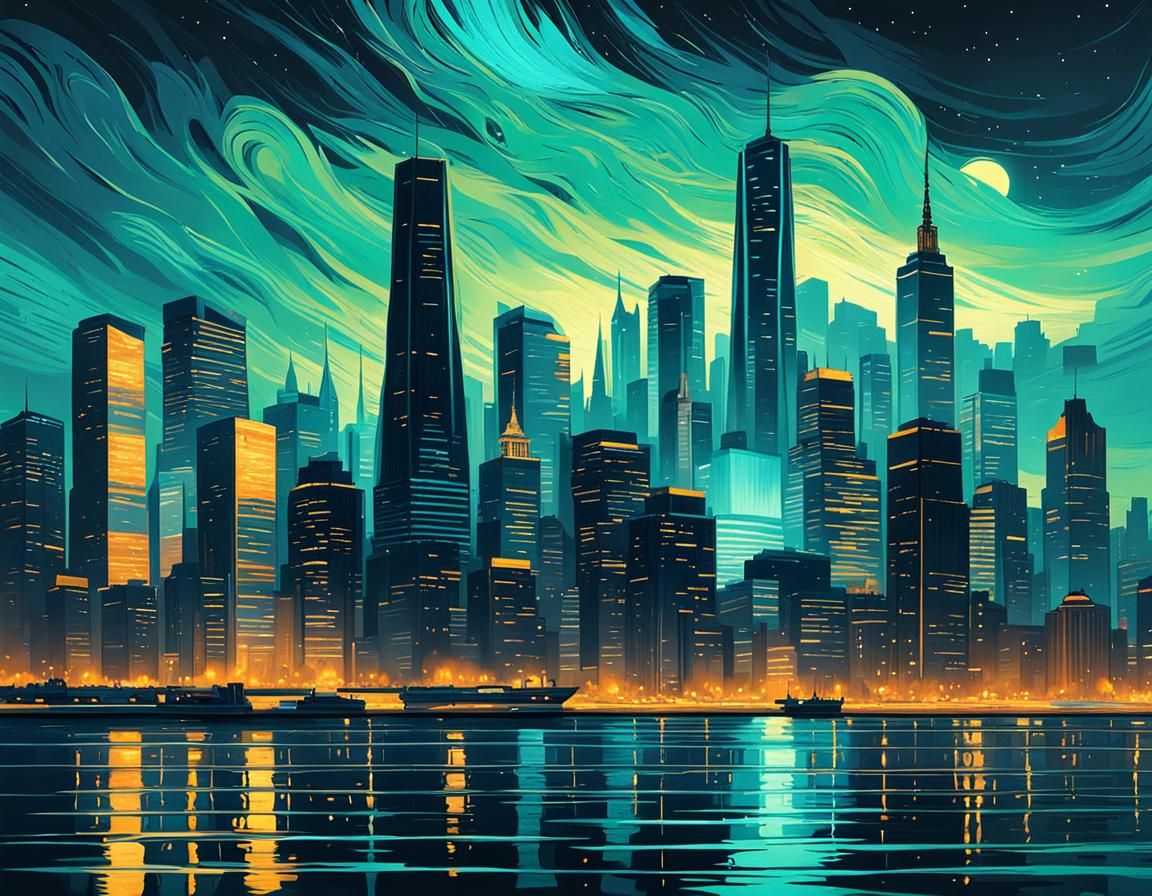 Van Gogh city  by @StriderAiArt