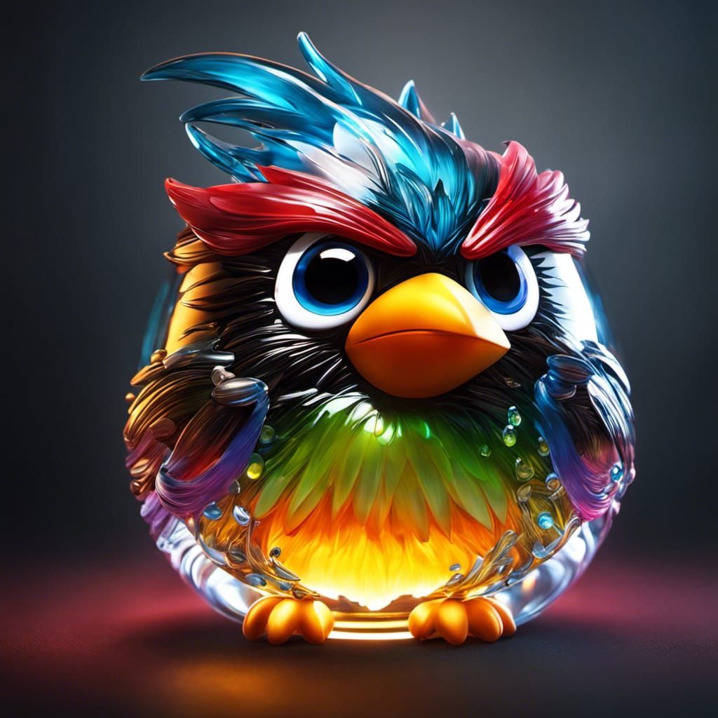 Glass-Blown Angry Bird  by @Mochabelle