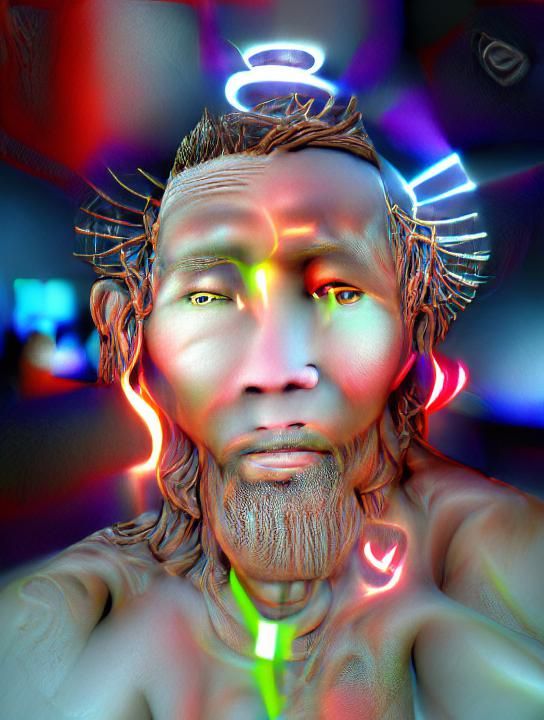 I am eternal spiritual soul 8K 3D 8k resolution glowing neon...
