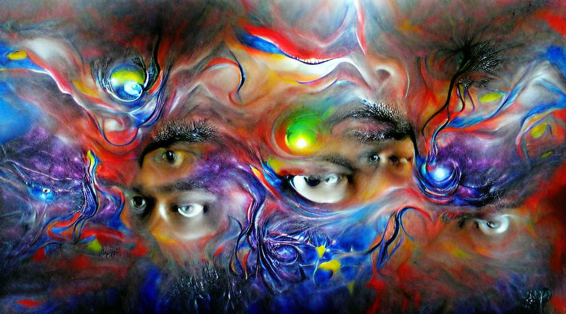 An extrasensory painting of the eternal being, Galadrieel as...
