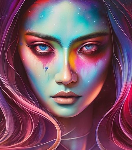 The Tragedy of the Time Traveler, , synthwave painting,  dig...
