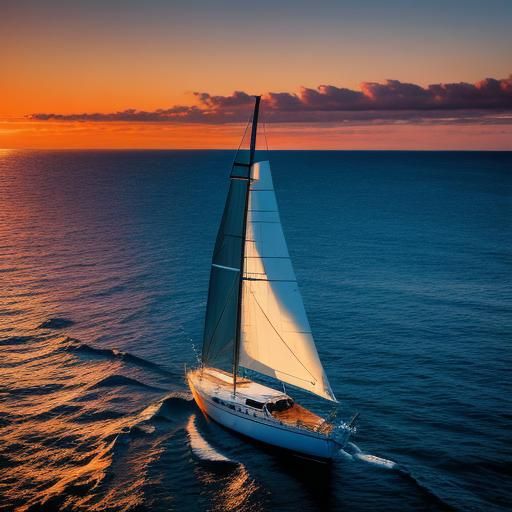 Photorealistic color image of the San Diego coast at sunset,...