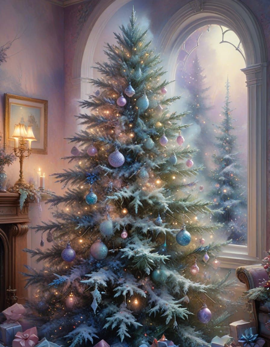 Ethereal Christmas Tree in Soft Hues