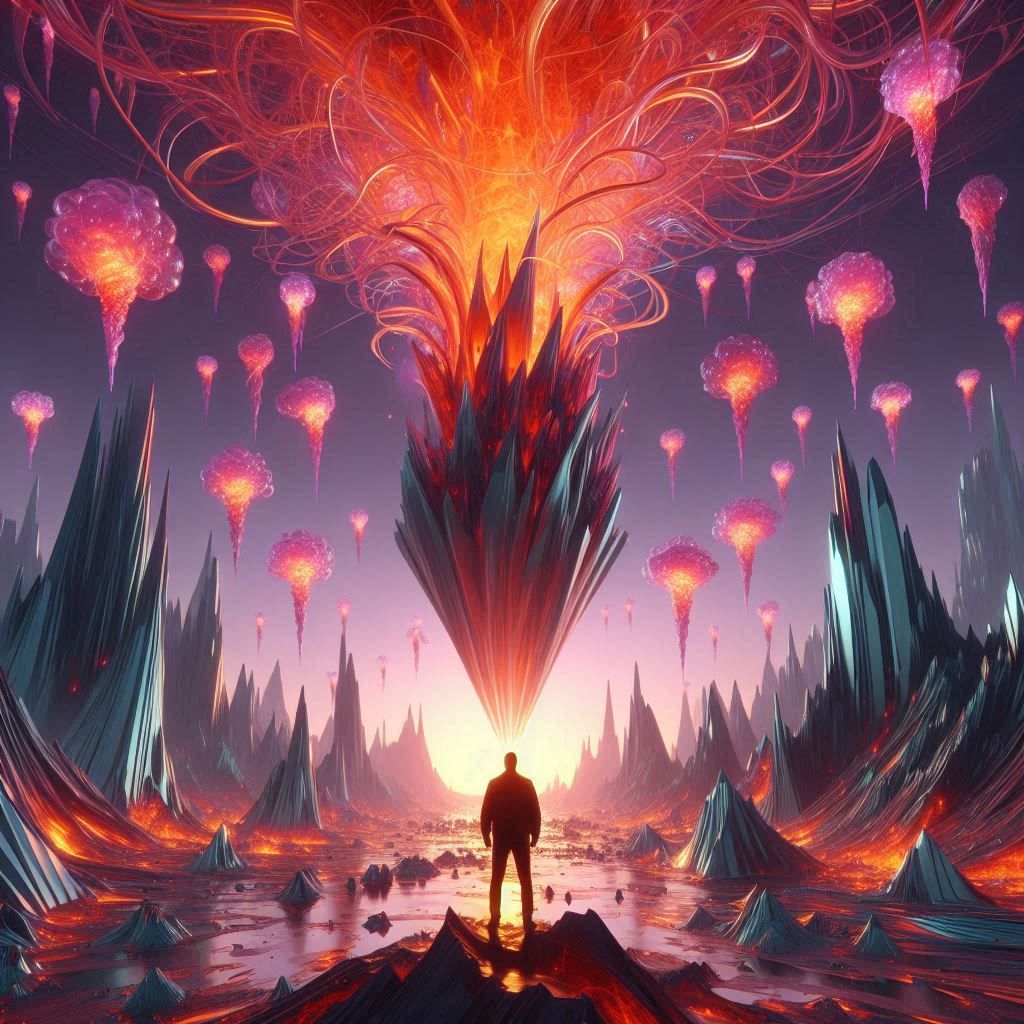 Alien landscape of gliding trees in Floating heat geodes can...