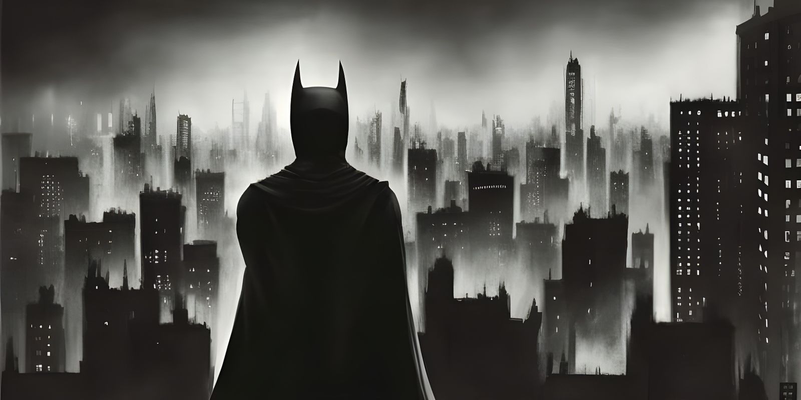 The caped crusader looking over Gotham city - AI Generated Artwork ...