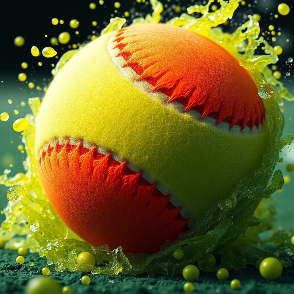 Pressureless Tennis Ball Design Concept Art in Unr... AI Art