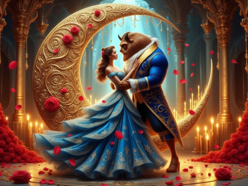 <lora:FiosFiligreeMoons:1.0> Beauty and the Beast