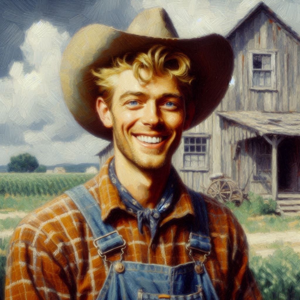 "Farmer" in the Style of Norman Rockwell