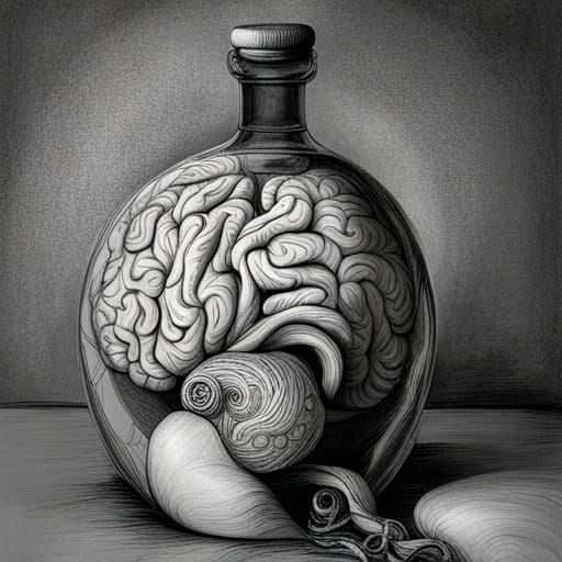 Realistic brain drawing