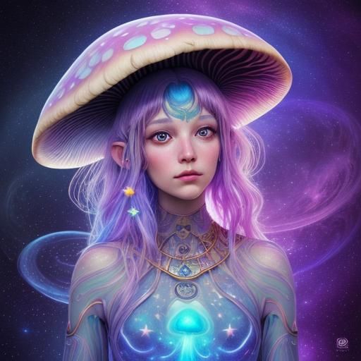 Cosmic mushroom being pt3 - AI Generated Artwork - NightCafe Creator