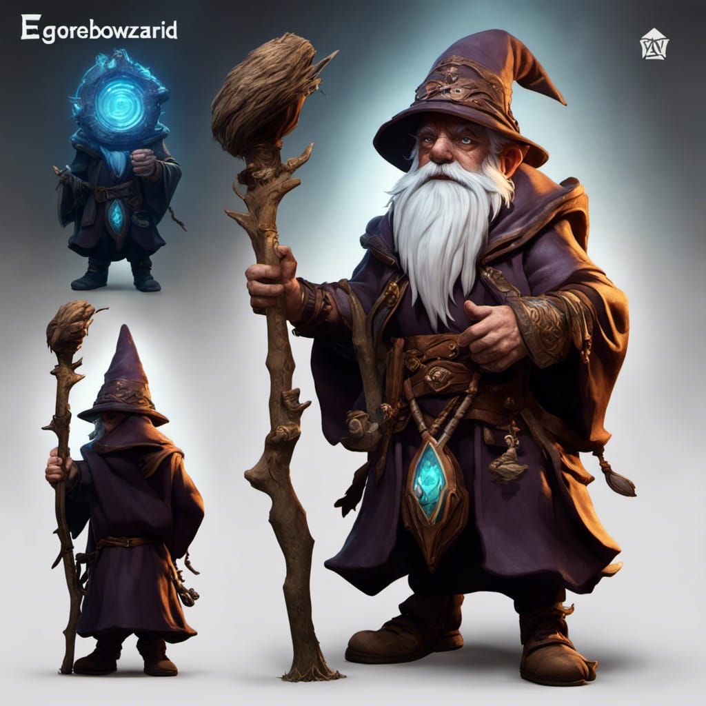 Gnome wizard Druid from ebberon, a masterpiece, 8k resolution, dark ...