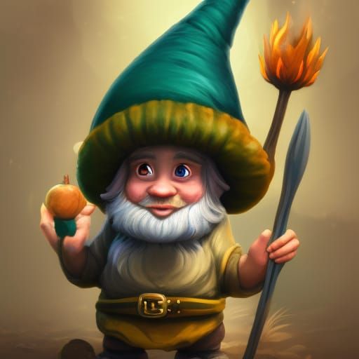 cute gnome with hat over eyes - AI Generated Artwork - NightCafe Creator