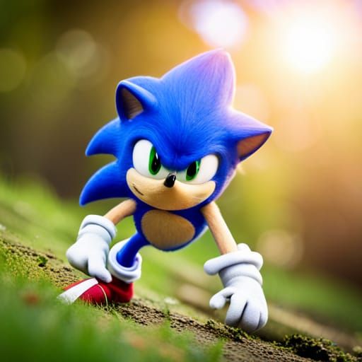 Sonic the hedgehog with tree und sea green hill zone 8 bit sprite - AI  Generated Artwork - NightCafe Creator