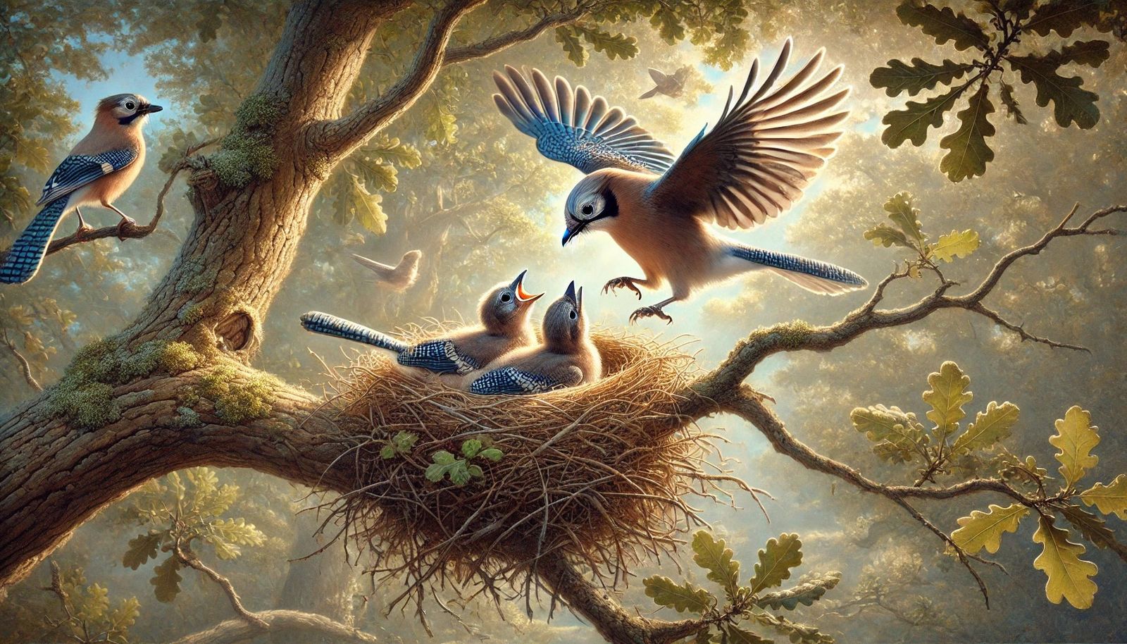 Family of oak jays