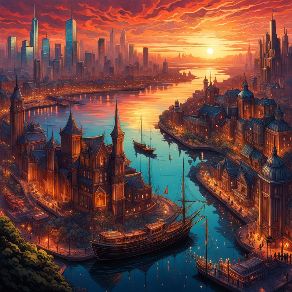 The glowing city