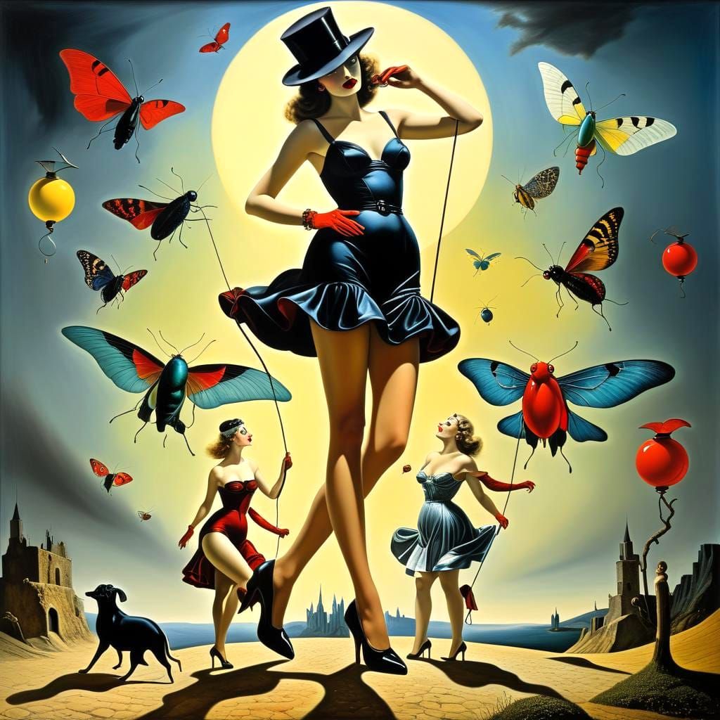 Joyful Hide-and-Seek in a Surreal Landscape