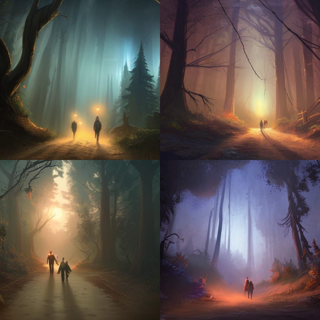 walking in the woods