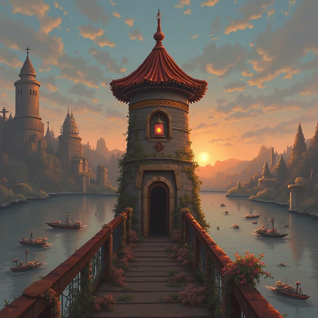 Balkan Mountain Landscape in Romantic Style