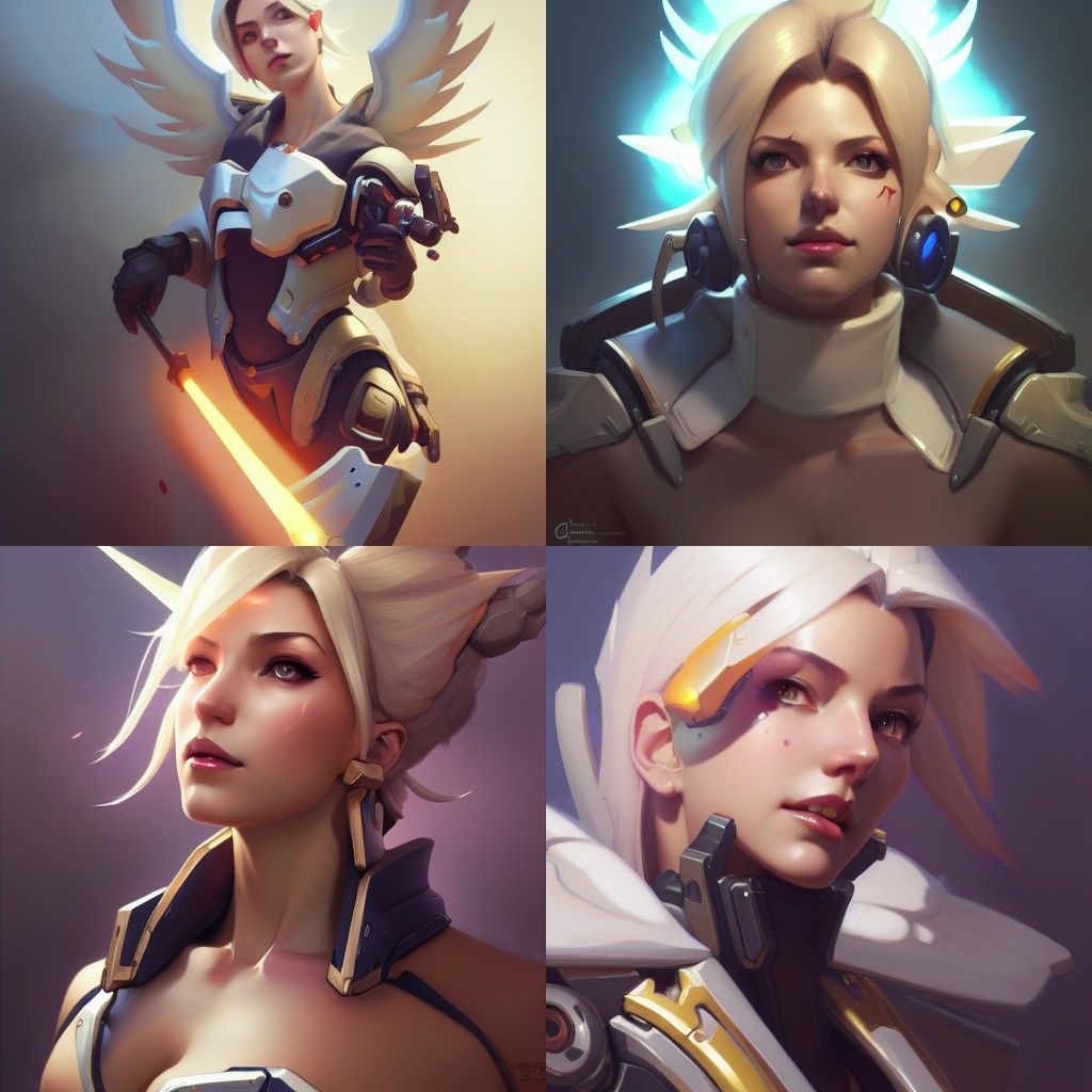 Overwatch] Mercy fanart futuristic concepts - AI Generated Artwork -  NightCafe Creator