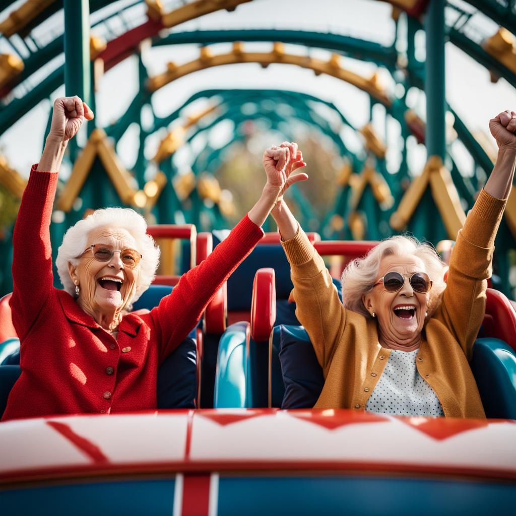 Sisters riding a rollercoaster