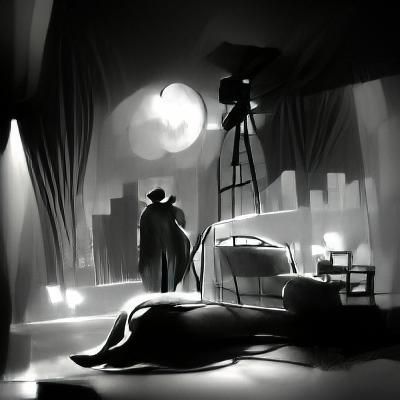 concept art film noir, finally to sleep