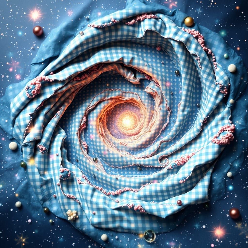 Cosmic Gingham galaxy  by @TravellerUK