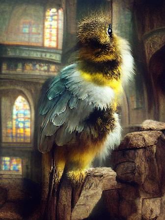 A cute fluffy bird