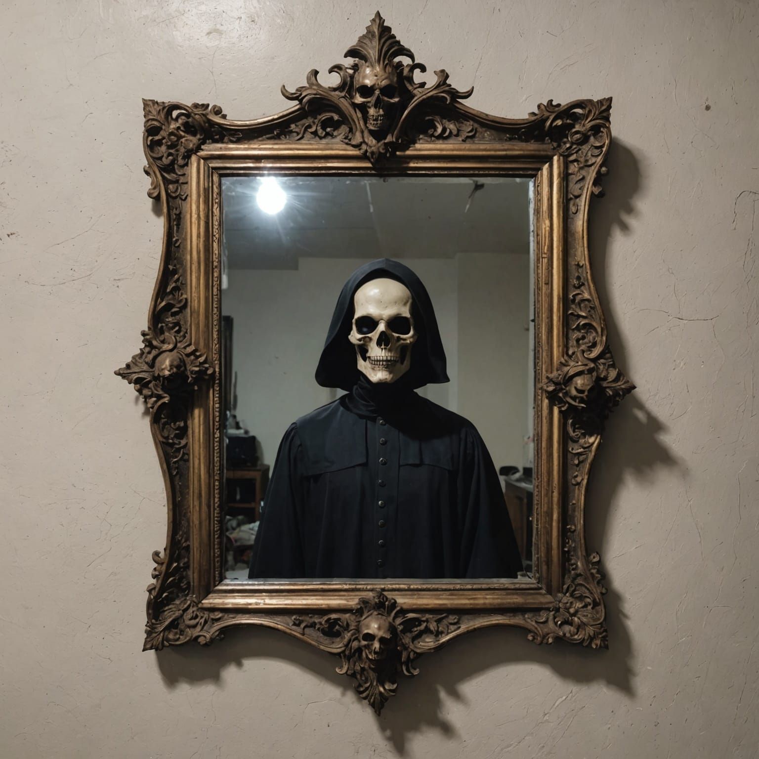 A Cursed Mirror with something evil