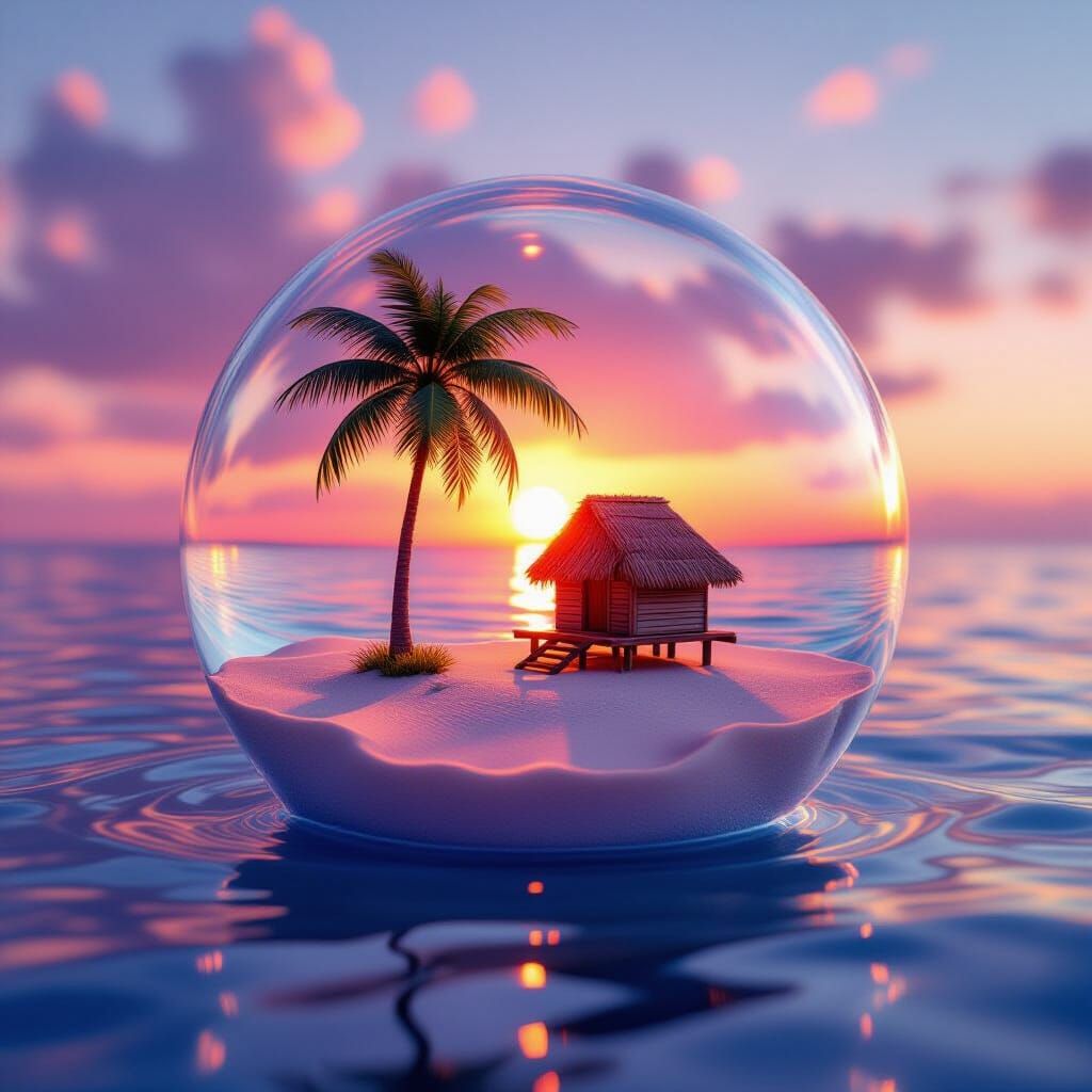 Desert Island in a Bubble: Surreal Miniature Art