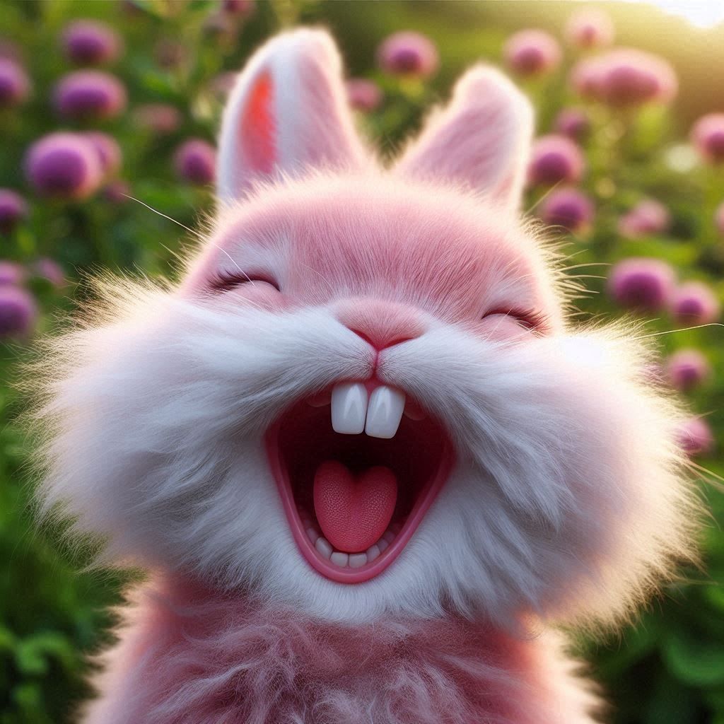 Pink Bunny Laughing 2