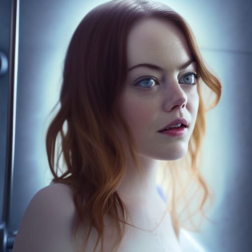 In the Shower - Emma Stone - AI Generated Artwork - NightCafe Creator