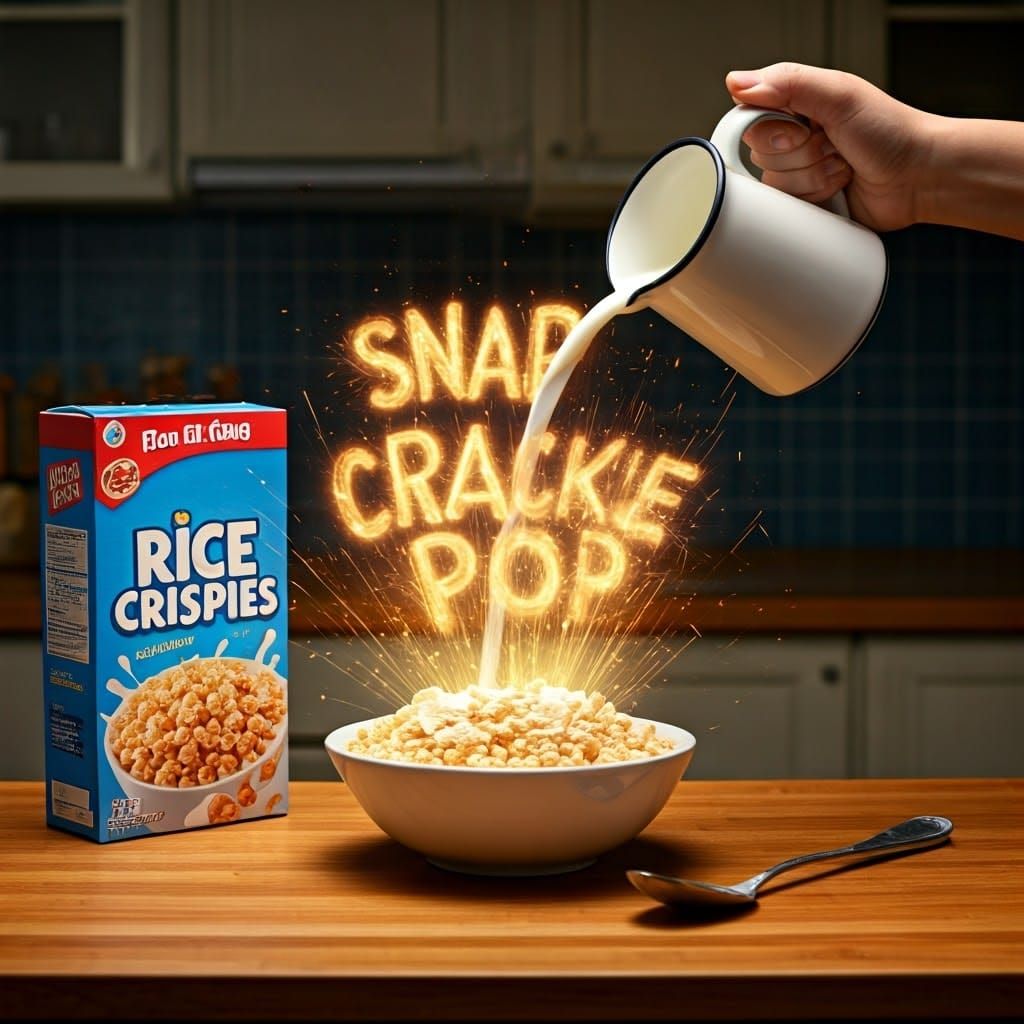 Snap, crackle, pop, says the rice crispies cereal  by @Lady of the Thorns