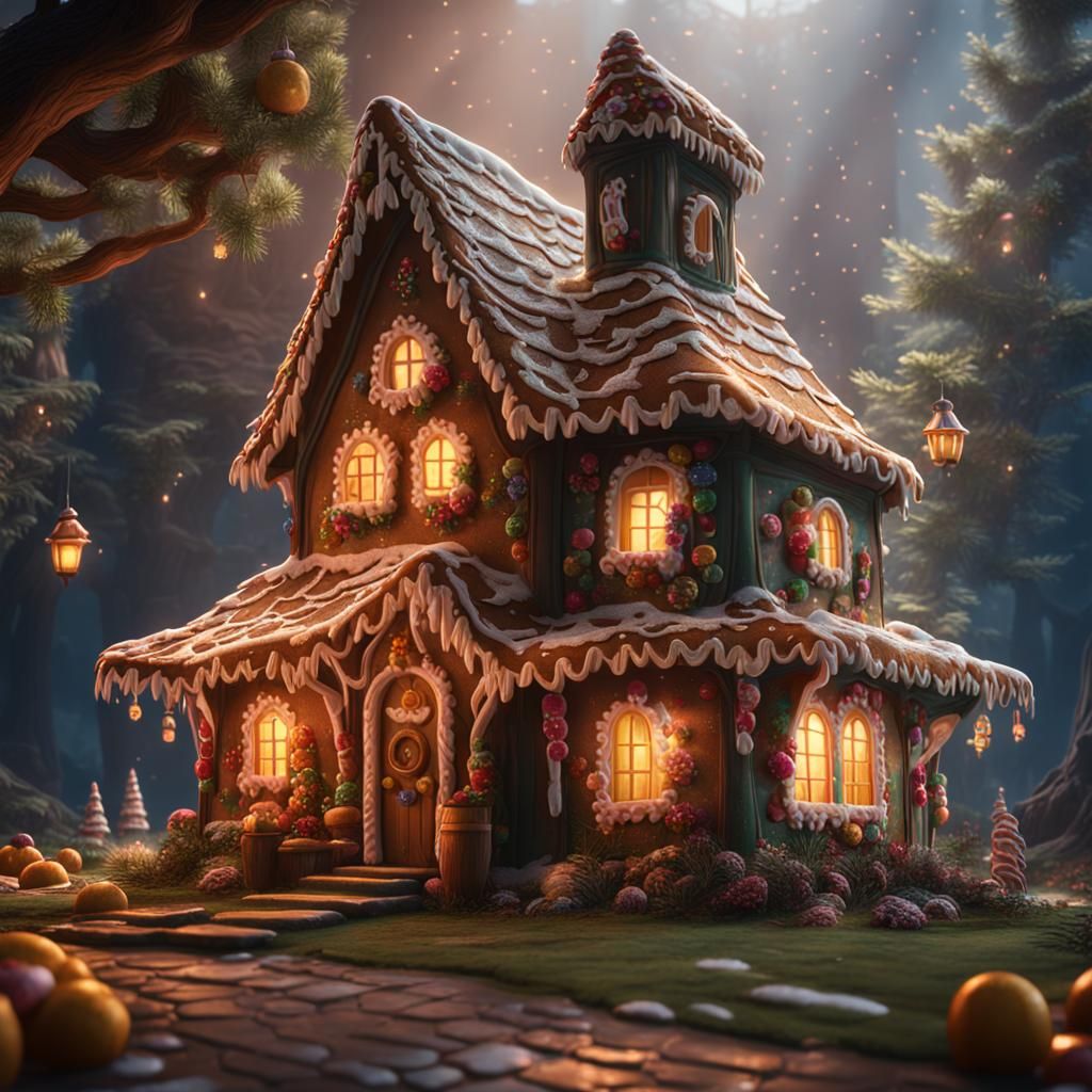 gingerbread house from Hansel and Gretel fairytale  by @Ithil