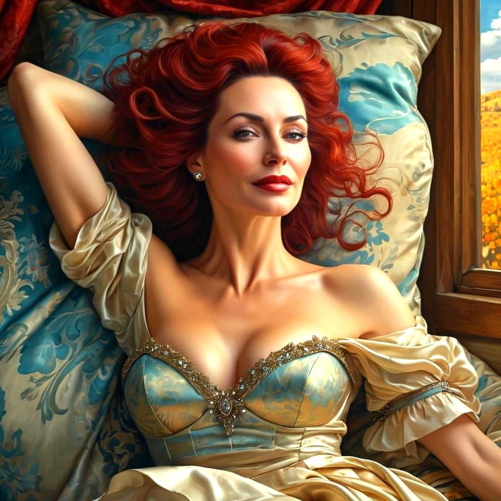 Extravagant Lady Portrait with Surreal Background