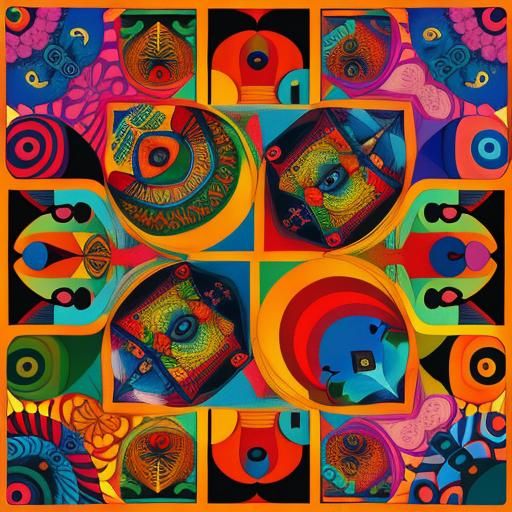 Colorful, Madagascar Festival, animal by artist M.C. Escher