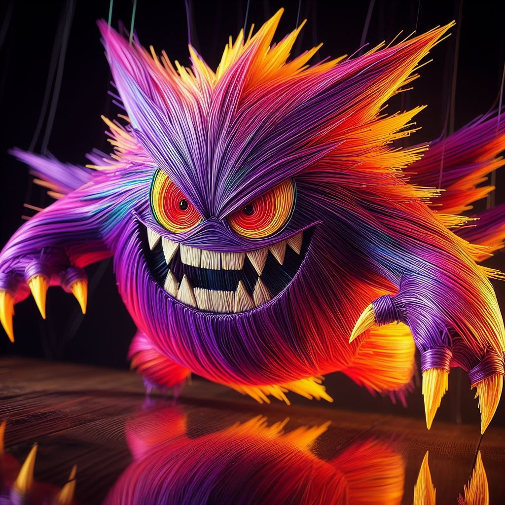 Gengar metal wire art
