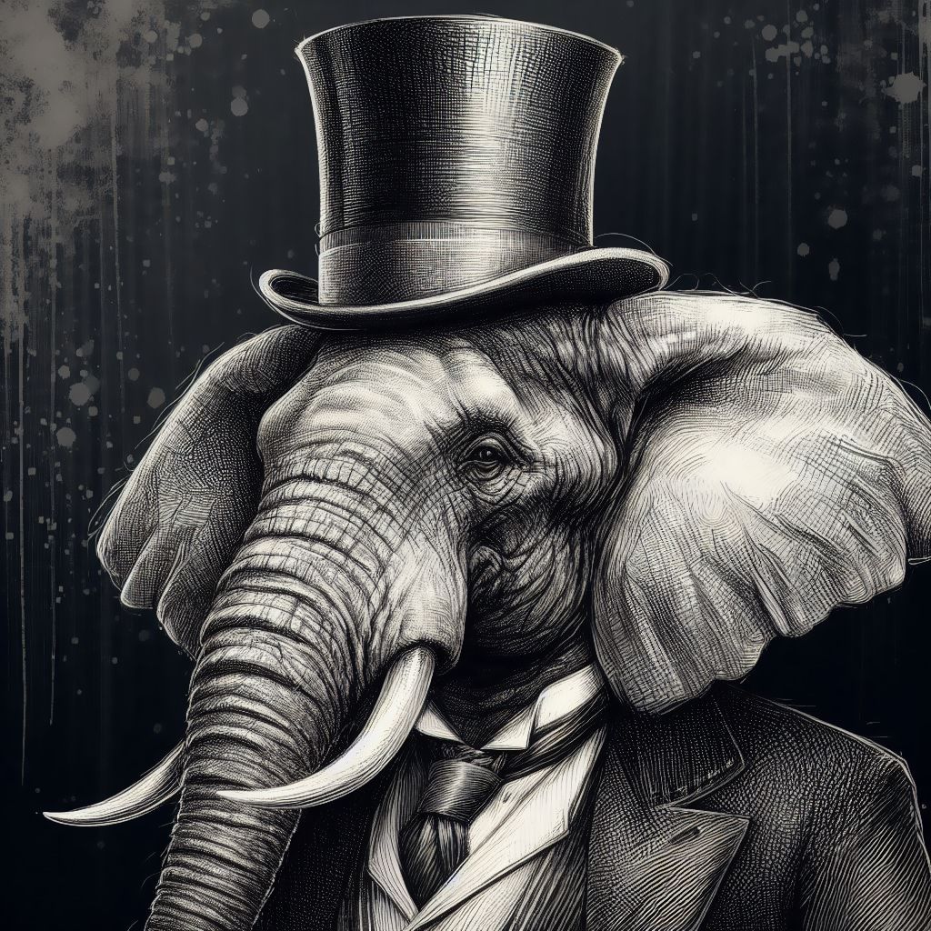 Elephant in a tophat