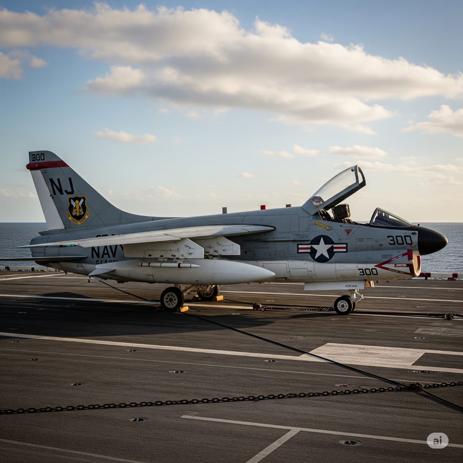US Navy A-7E Corsair II, the SLUF, on-board Carrier