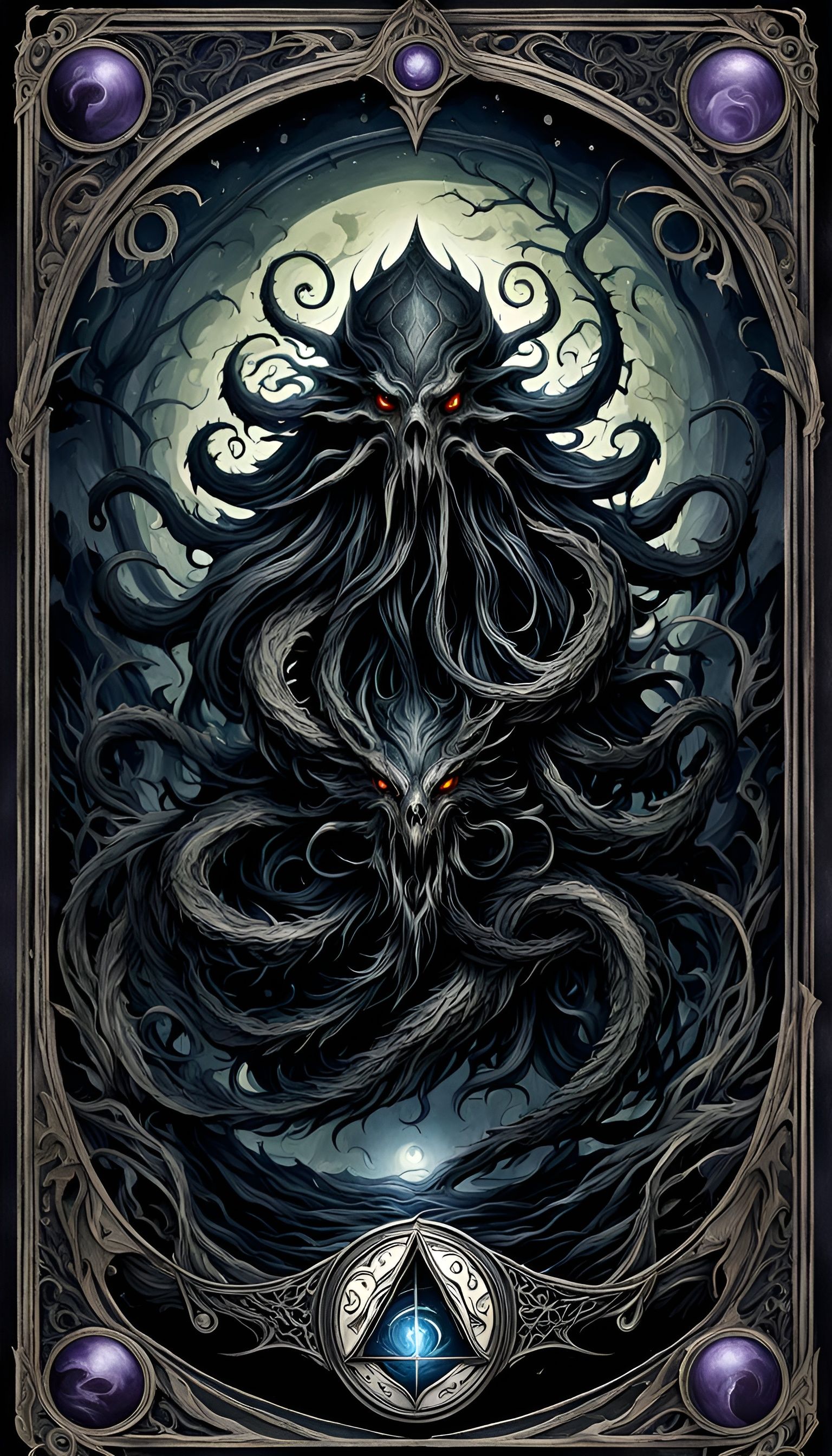 Eldritch Tarot Card #11 - AI Generated Artwork - NightCafe Creator