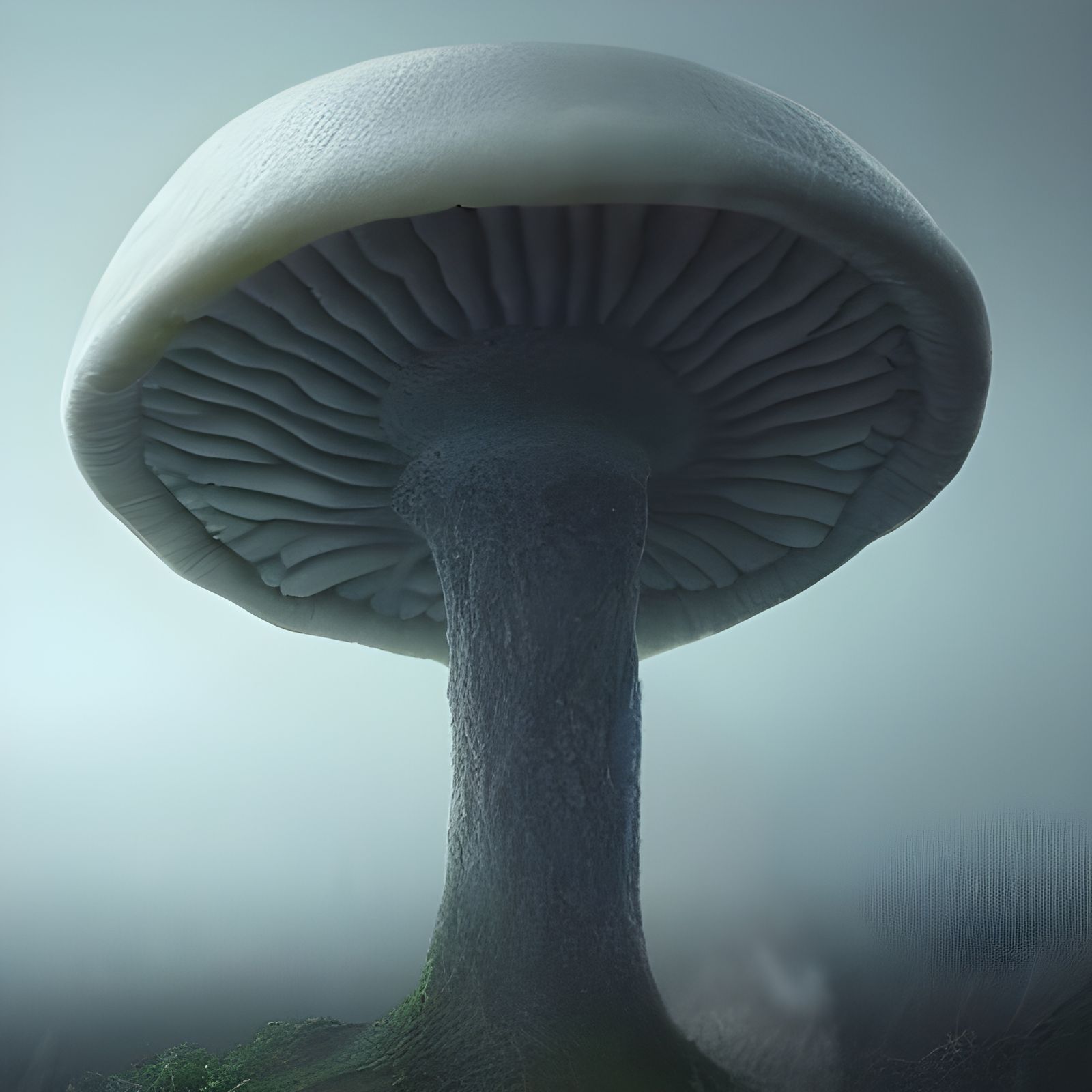 mushroom in the mist AI Generated Artwork NightCafe Creator