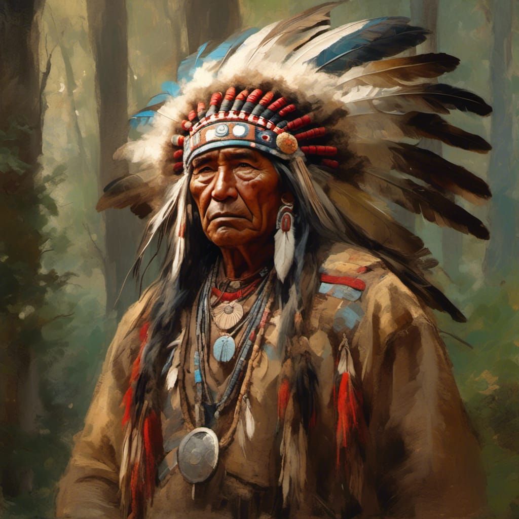 Native American Piegan Chief