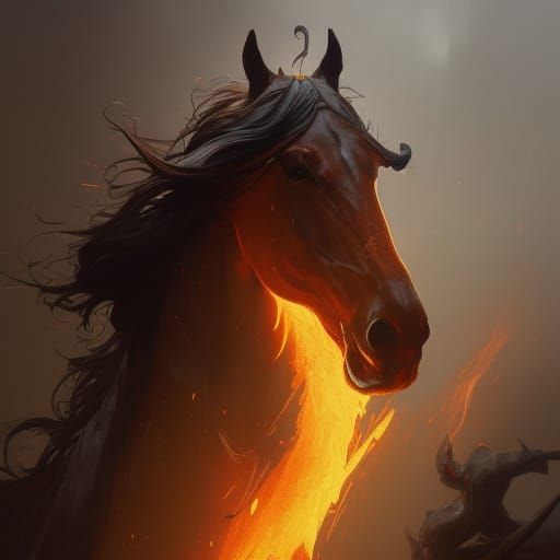 Horse on fire