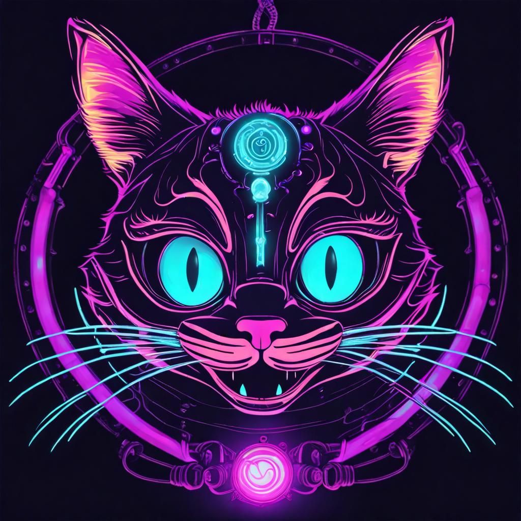 Cyberpunk Cheshire Cat - AI Generated Artwork - NightCafe Creator