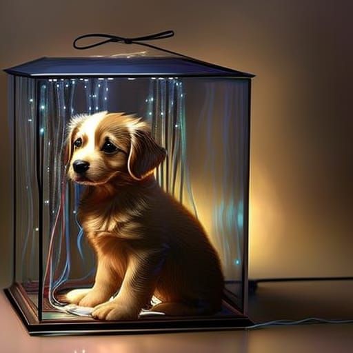 Puppy in a box