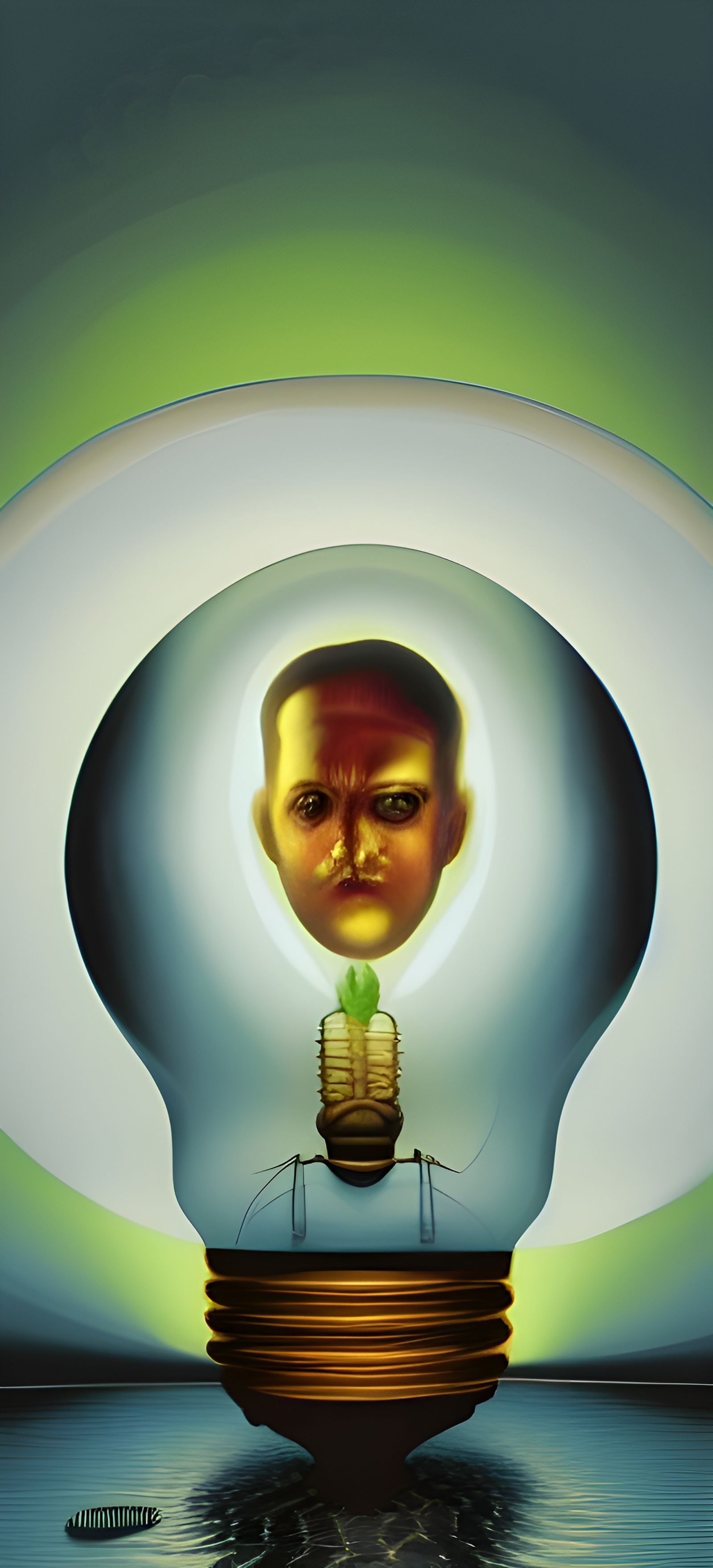 Man Inside a lightbulb