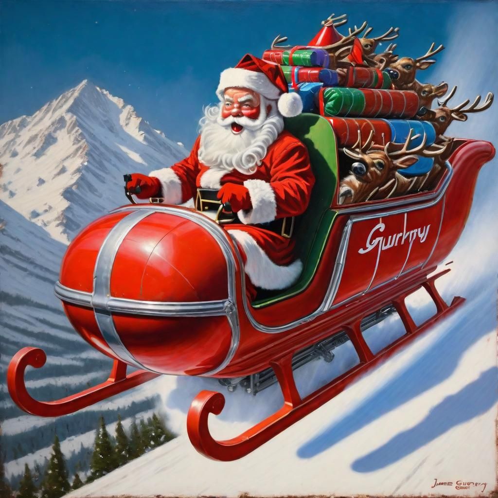 JetPowered Sleigh AI Generated Artwork NightCafe Creator