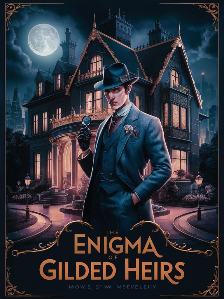 The Enigma of the Gilded Heir- Detective Movie Poster   by @Heralyn