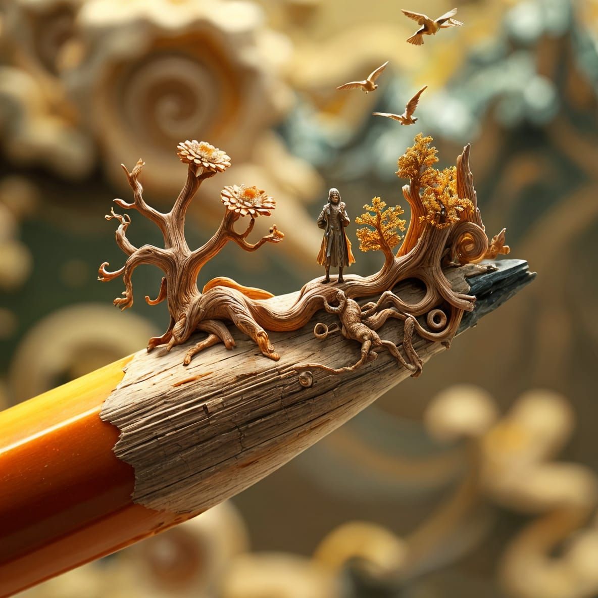 Exquisite Pencil Carving   by @Pax